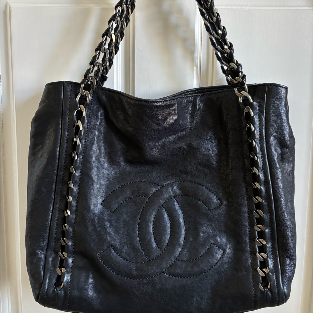 Chanel modern chain North South tote shoulder bag